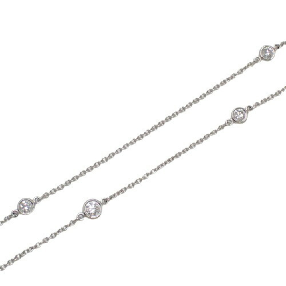 TIFFANY Co Diamonds by the Yard Necklace of November Platinum Long Silver